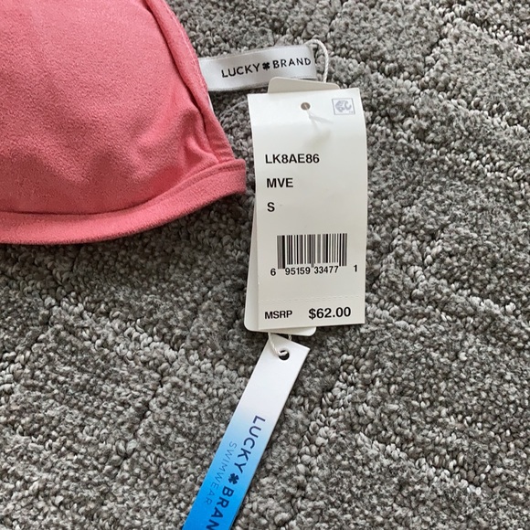 Lucky Brand Suede With Me Bikini Top Pink - Picture 5 of 10